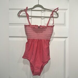 Lisa Marie Fernandez One Piece Selena Ruffle Pink